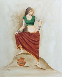 S. A. Noory, 12 x 15 Inch, Watercolor on Papaer, Figurative Painting, AC-SAN-148